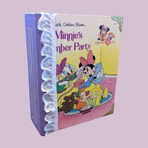 Minnie n' Me Slumber Party Altered Little Golden Book Journal Scrapbook